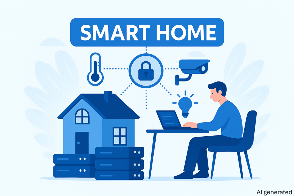 Modernes Smart Home System mit vernetzten Geräten und Automation